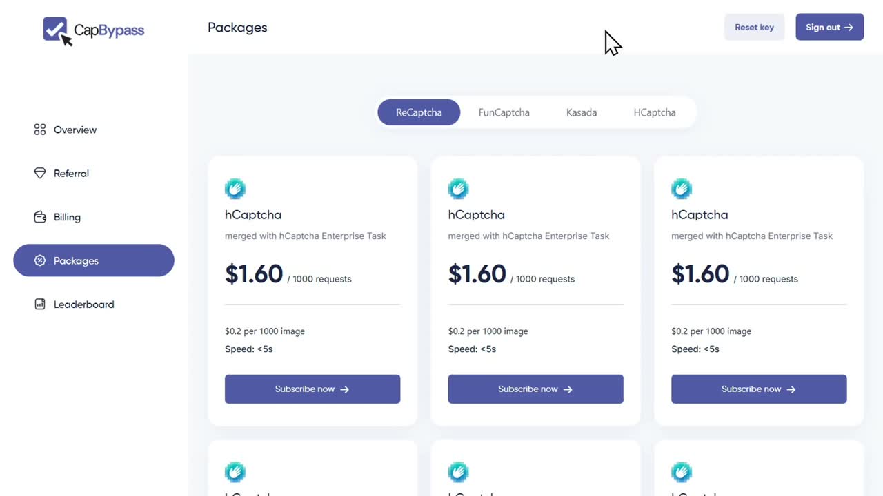CapByPass packages page
