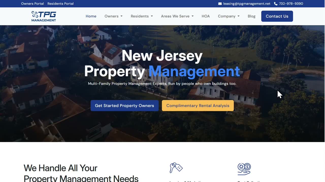 TPG Management landing page